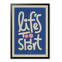 Life's Too Short Bold Illustrated Playful Print, Typographic Nostalgic Style, Bold Graphic Portrait Artwork Design, A5 A4 A3 A2 A1, thumbnail 6 of 8