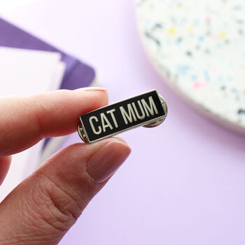 Cat Mum Or Cat Dad Enamel Pin Badge, 2 of 5