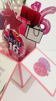 Personalisable Sweet 16 3D Greeting/Gift Card, 3 of 8