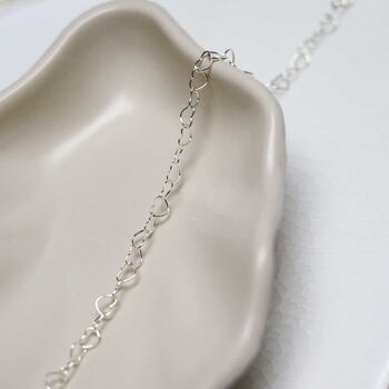 Sterling Silver Hearts Anklet, 4 of 8
