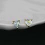 Natural Blue Topaz Heart Stud Earrings Sterling Silver, thumbnail 7 of 12