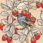 'Starling And Strawberries' Print, thumbnail 3 of 3