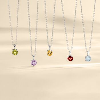 Sky Blue Topaz Solitaire Pendant Necklace In Sterling Silver And Gold, 4 of 10