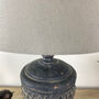Distressed Jasmine Acorn Table Lamp Taupe Linen Shade, thumbnail 4 of 6