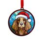 Working Cocker Spaniel Chocolate In Santa Hat Suncatcher Decoration, thumbnail 5 of 6
