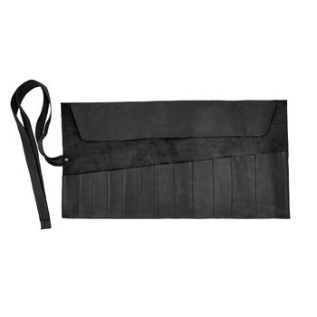 Personalised Leather Tool Roll In Black, 6 of 8