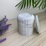 Grey Marbled Ridged Storage Pot With Lid, thumbnail 3 of 5