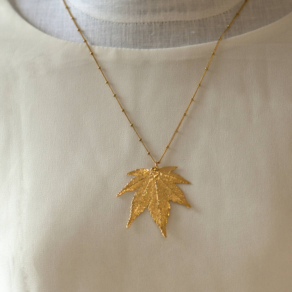 real leaf pendant