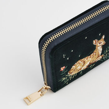 Fawn Embroidered Green Small Purse, 7 of 7
