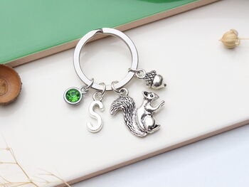 Personalised Cute Squirrel And Acorn Keyring Nature Lover Gift, 5 of 11