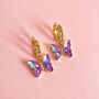 Butterfly Drop Hoop Earrings, thumbnail 1 of 6