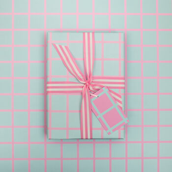 Luxury Pink Grid, Wrapping Paper, 5 of 6