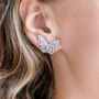 Butterfly Shaped Crystal Stud Earrings, thumbnail 1 of 3