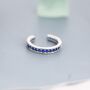 Sapphire Blue Cz Ear Cuff In Sterling Silver, thumbnail 5 of 10