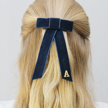 Monongrammed Velvet Hair Bow, 3 of 8