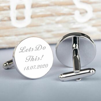 Personalised 'Let's Do This' Wedding Cufflinks, 2 of 4