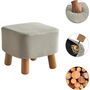 Wooden Footstool Ottoman Pouffe Padded Stool Chair, thumbnail 4 of 12