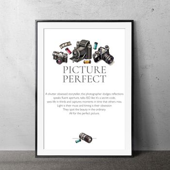 Photography Camera Lover Wall Art Gift – Picture Perfect Pun Print For Him Or Her, 2 of 2