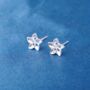 Silver Flower Studs, Minimalistic Stud Earrings, Small Studs, thumbnail 4 of 7