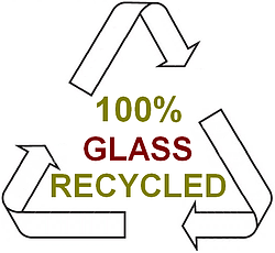 100% recycled glassware