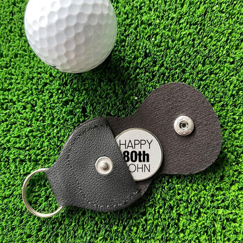 Personalised 80th Birthday Golf Ball Marker And Holder, 2 of 2