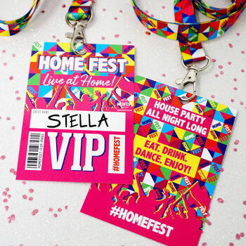Homefest Festival At Home Themed Party Vip Lanyards, 2 of 9