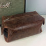 Personalised Brown Leather Wash Bag, thumbnail 3 of 5