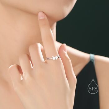 Minimalist Butterfly Ring In Sterling Silver, 2 of 11