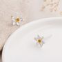 Sterling Silver And Gold Daffodil Stud Earrings, thumbnail 4 of 11