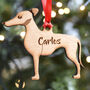 Personalised Greyhound Dog Wooden Tree Decoration, thumbnail 4 of 5