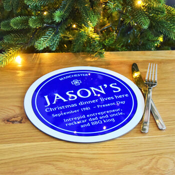 Personalised Blue Plaque Placemat, 5 of 5