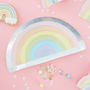 Pastel And Iridescent Rainbow Shaped Paper Plates, thumbnail 1 of 3