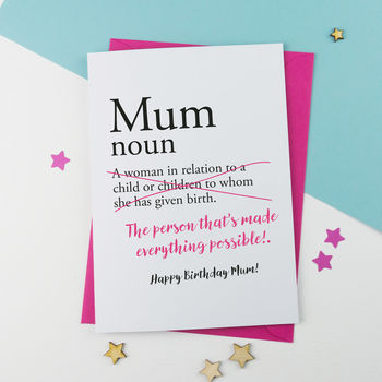 Mum Personalised Birthday Card By A Is For Alphabet ...