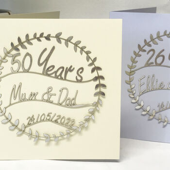 Personalised Number Anniversary Papercut Card, 2 of 7