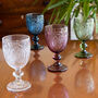 Luxury Embossed Coloured Glass Wine Goblets, thumbnail 3 of 6