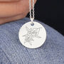 Sterling Silver Cherry Blossom Disc Necklace, thumbnail 2 of 10