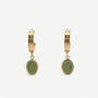 Emerald Small Hoop Earrings, thumbnail 1 of 6