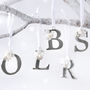 Silver And Pearl Hanging Letter Decoration, thumbnail 1 of 4