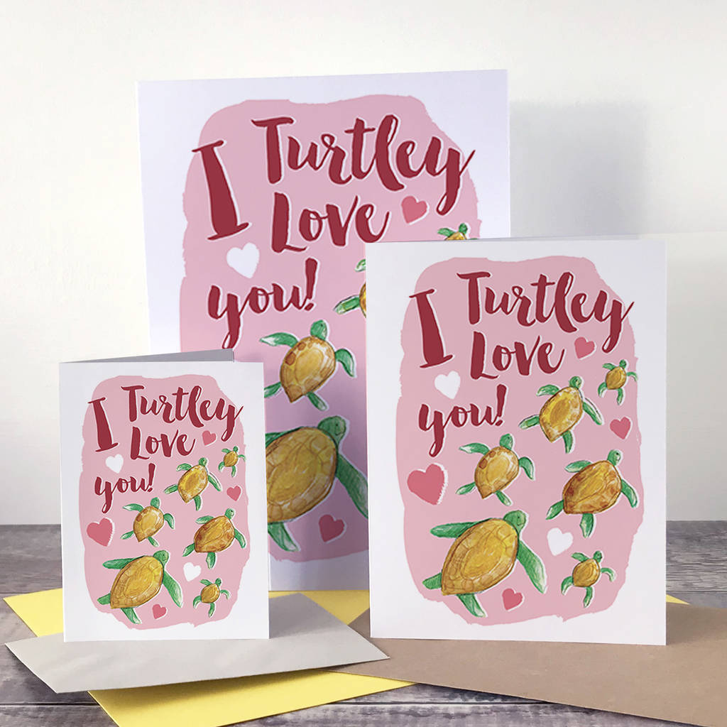 Printable valentines I Turtley Love You Valentine's Card By Alexia Claire