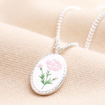 Meaningful Word Enamel Flower Pendant Necklace, 5 of 6