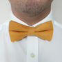 Wedding Handmade 100% Brushed Cotton Tie In Mustard Yellow | Groomsmen Ties, thumbnail 7 of 10