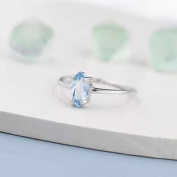 Genuine Sky Blue Topaz Ring In Sterling Silver, 6 of 12