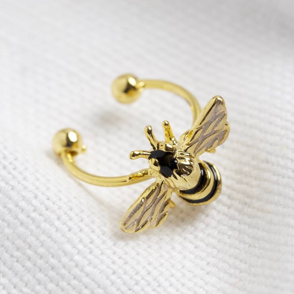 Gold Enamel Bumblebee Ear Cuff By Lisa Angel | notonthehighstreet.com