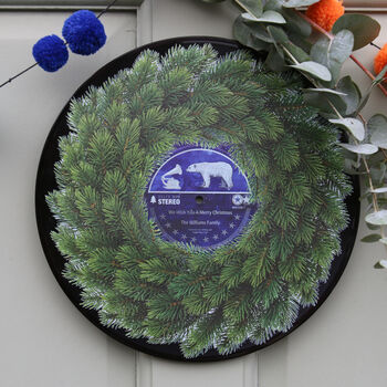 Personalised Christmas Wreath Vinyl Album, 6 of 8