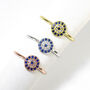 Evil Eye Band Ring Rose Or Gold Plated 925 Silver, thumbnail 5 of 10