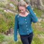 The Hand Knitted Seren Turquoise Cardigan, thumbnail 2 of 4