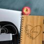 Personalised Eco Bamboo Floral Heart Notebook, thumbnail 4 of 6