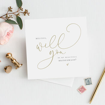 Will You Be My Flower Girl Card | Mock Gold Fe37, 2 of 4