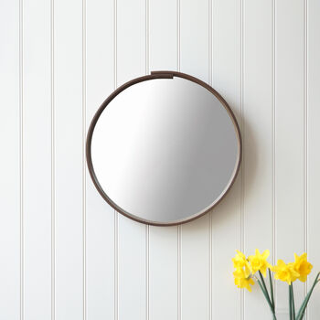 Round Wooden Wall Mirror Can Be Personalised, 3 of 11