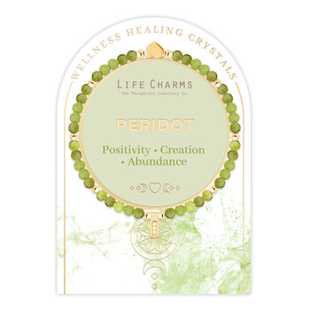 Peridot And Gold Beads Healing Crystals Bracelet Gift, 2 of 5